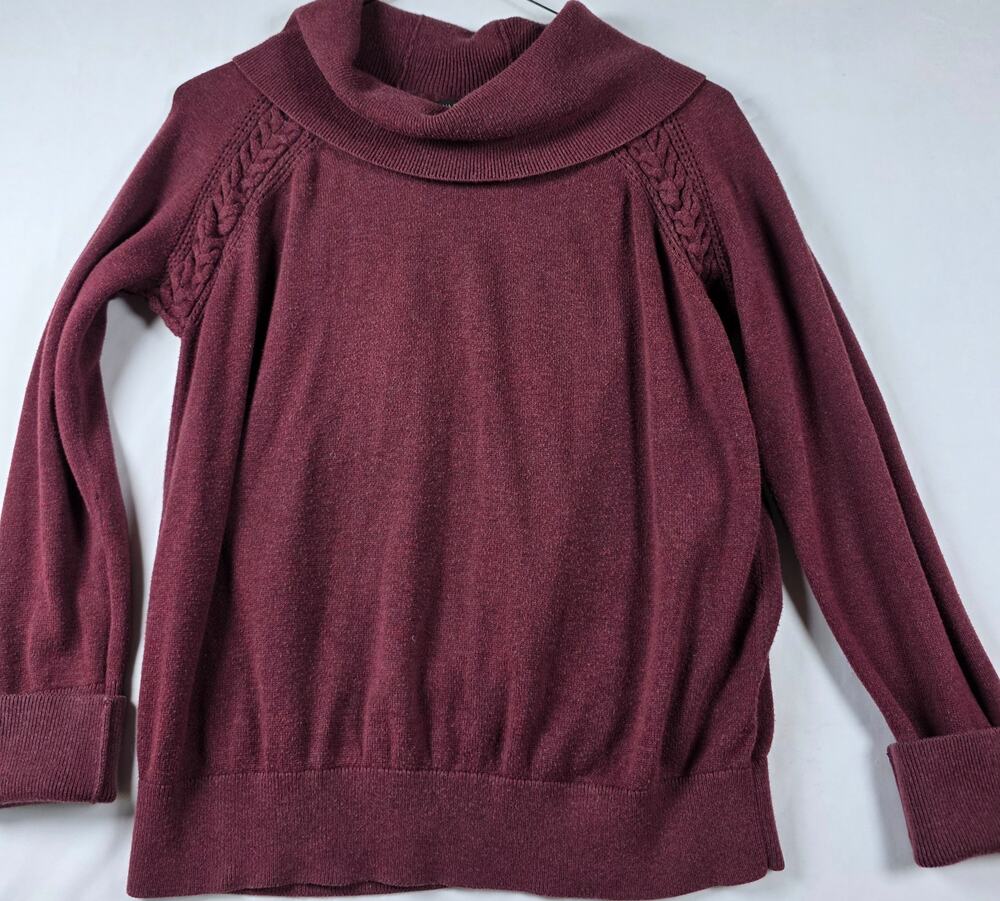Banana Republic Women's Maroon Cowl Neck Raglan Sleeve Sweater Size M